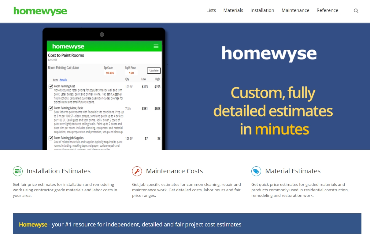 Homewyse 官网首页截图